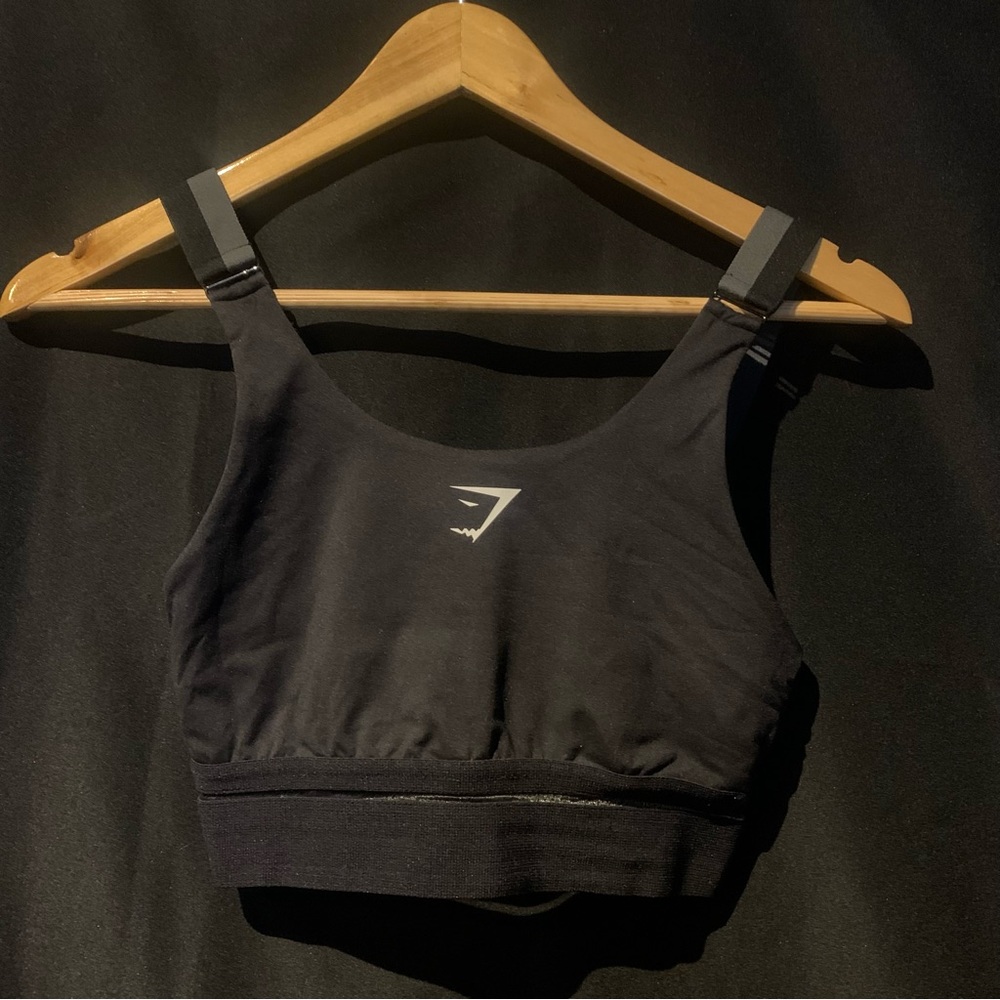 Gymshark Dry Sports Bra Sz S Black Used Missing Inside Padding 12 1/2x13 1/2